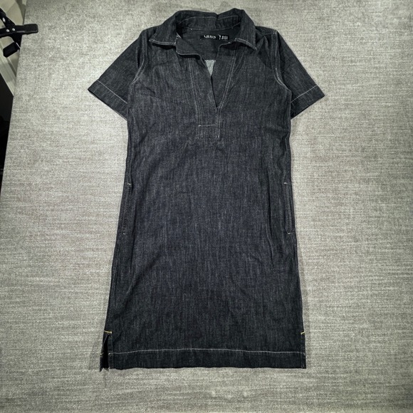 Lauren Ralph Lauren Dresses & Skirts - Lauren Ralph Lauren Denim Shift Dress Womens XS Dark Excellent V-Neck